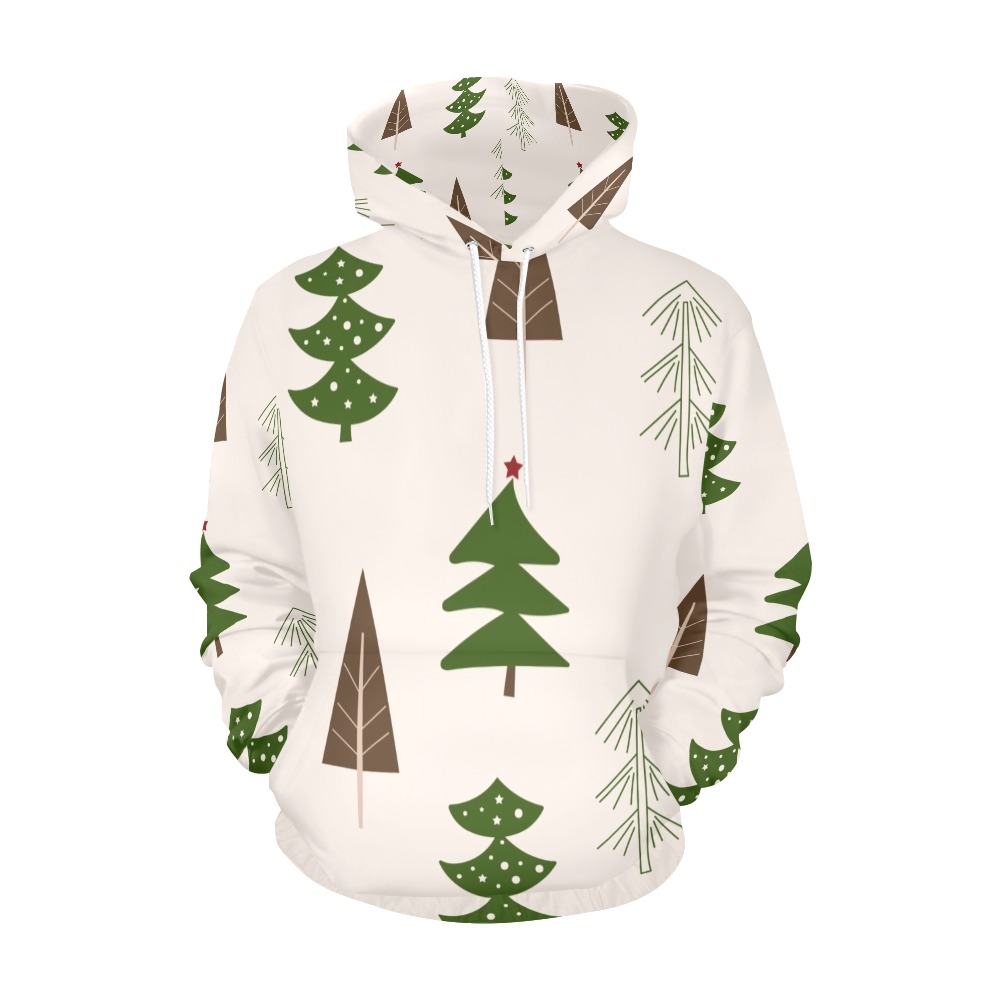 Abstract Christmas Trees All Over Print Hoodie for Men (USA Size) (Model H13)