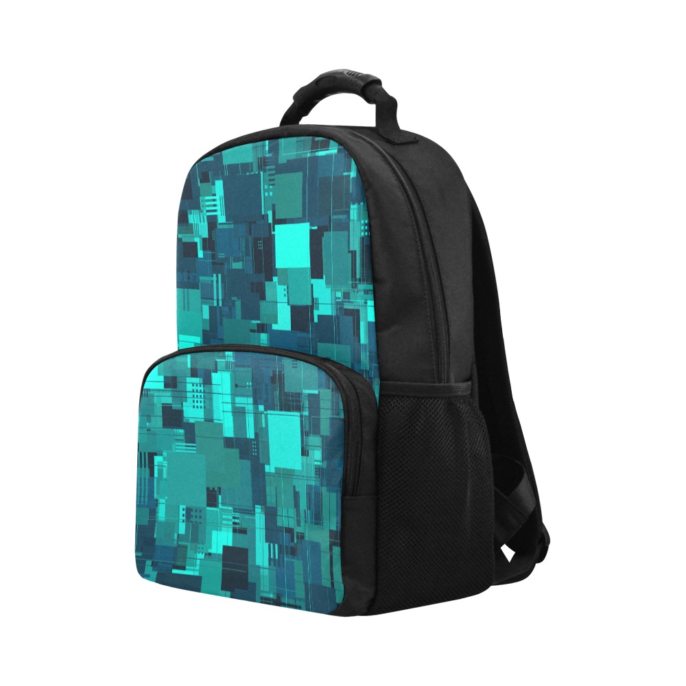 Random Shapes Pattern (Teal) Unisex Laptop Backpack (Model 1663)