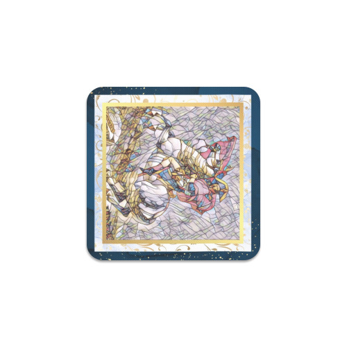 Second Remastered Version of Napoleon Crossing The Alps by Jacques-Louis David Square Coaster