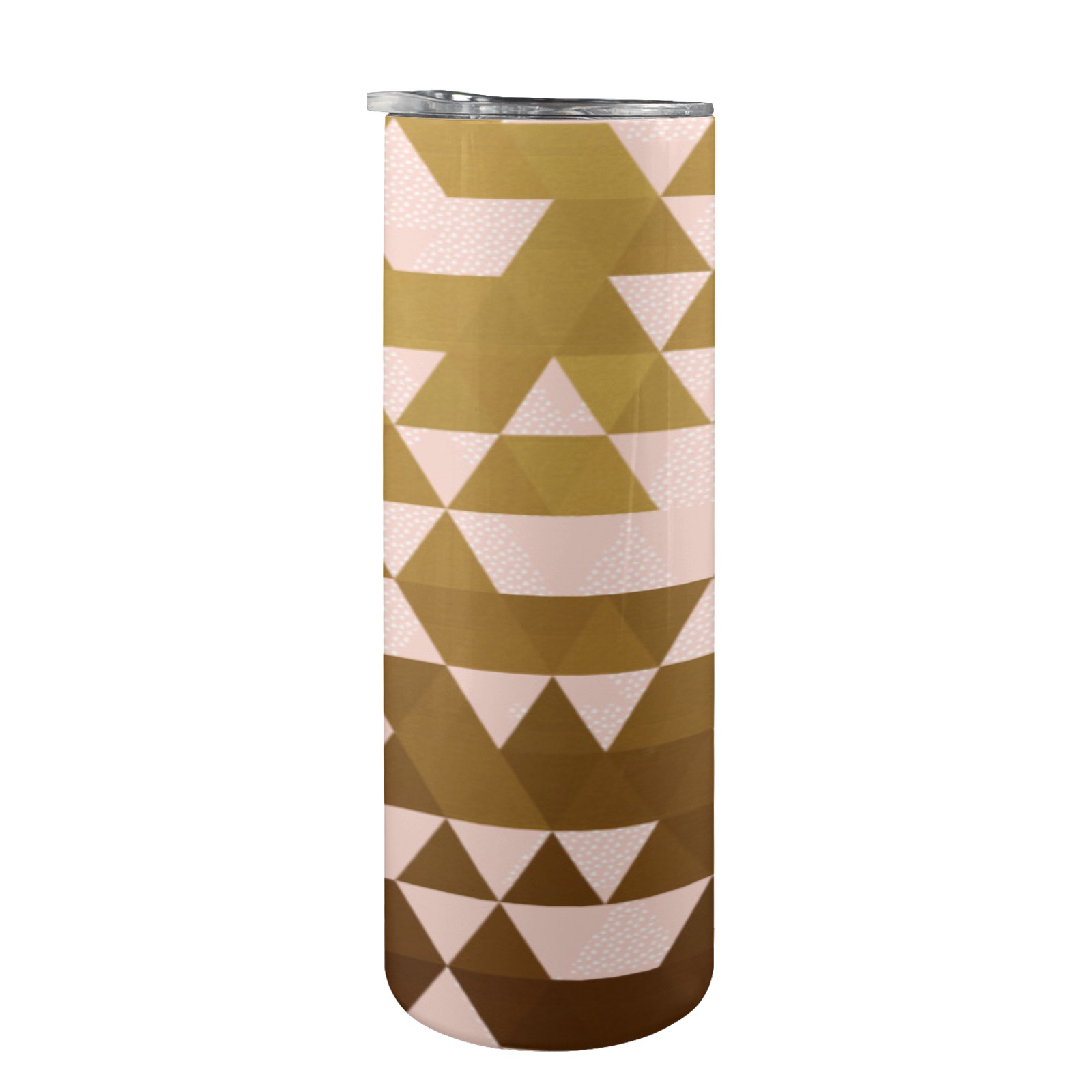 Mosaic of golden triangles 20oz Tall Skinny Tumbler with Lid and Straw ...