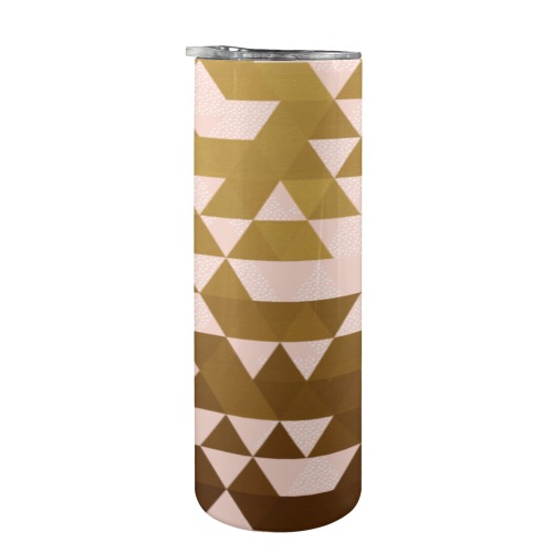 Mosaic of golden triangles 20oz Tall Skinny Tumbler with Lid and Straw