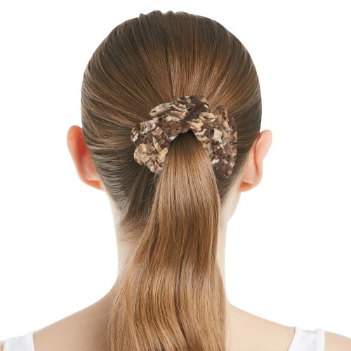 HoneySuckle Design  Autumn brown leaves All Over Print Hair Scrunchie