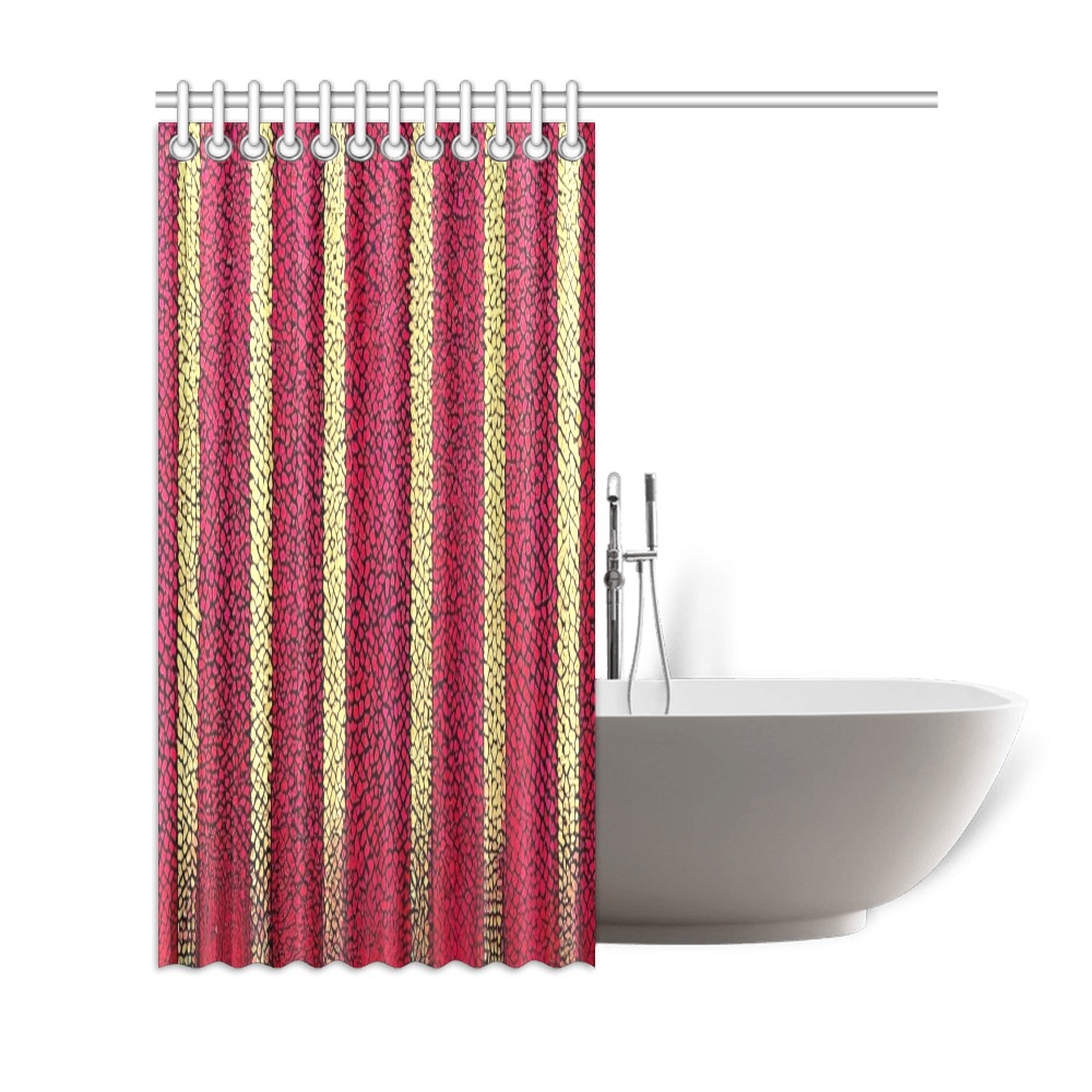 red and yellow striped Shower Curtain 69"x72"