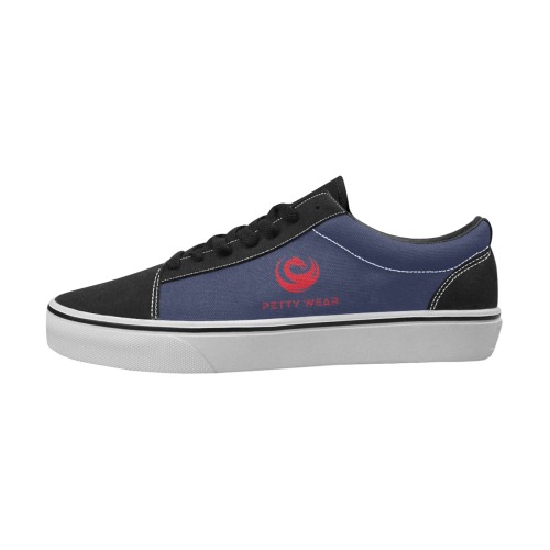 Logo sneaker low blue Women's Low Top Skateboarding Shoes (Model E001-2)