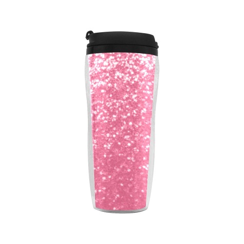 Magenta light pink red faux sparkles glitter Reusable Coffee Cup (11.8oz)
