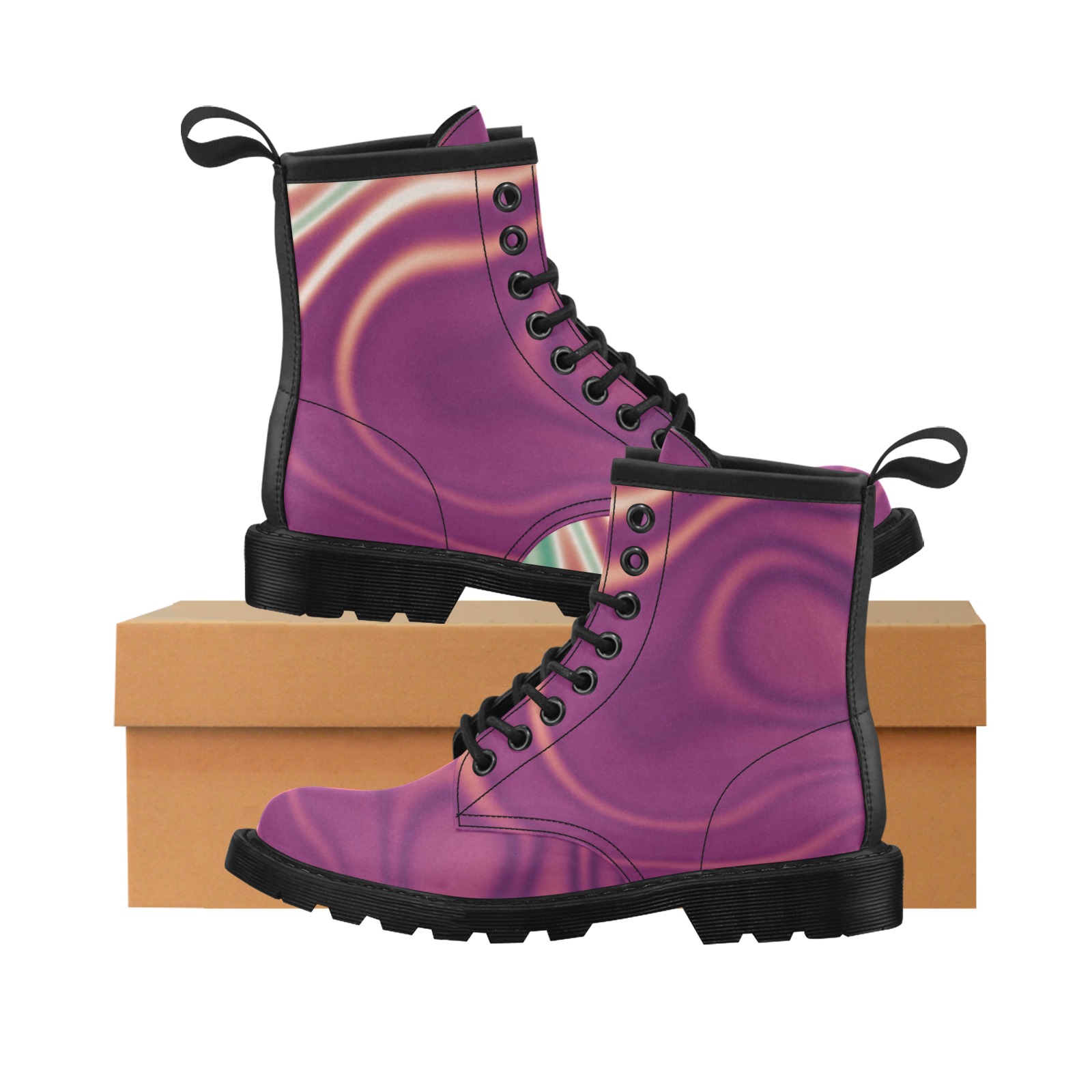 gradientcolors (135) Women's PU Leather Martin Boots (Model 402H)