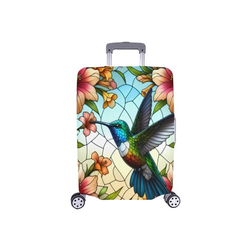 Hummingbird & Flowers Stained Glass Effect