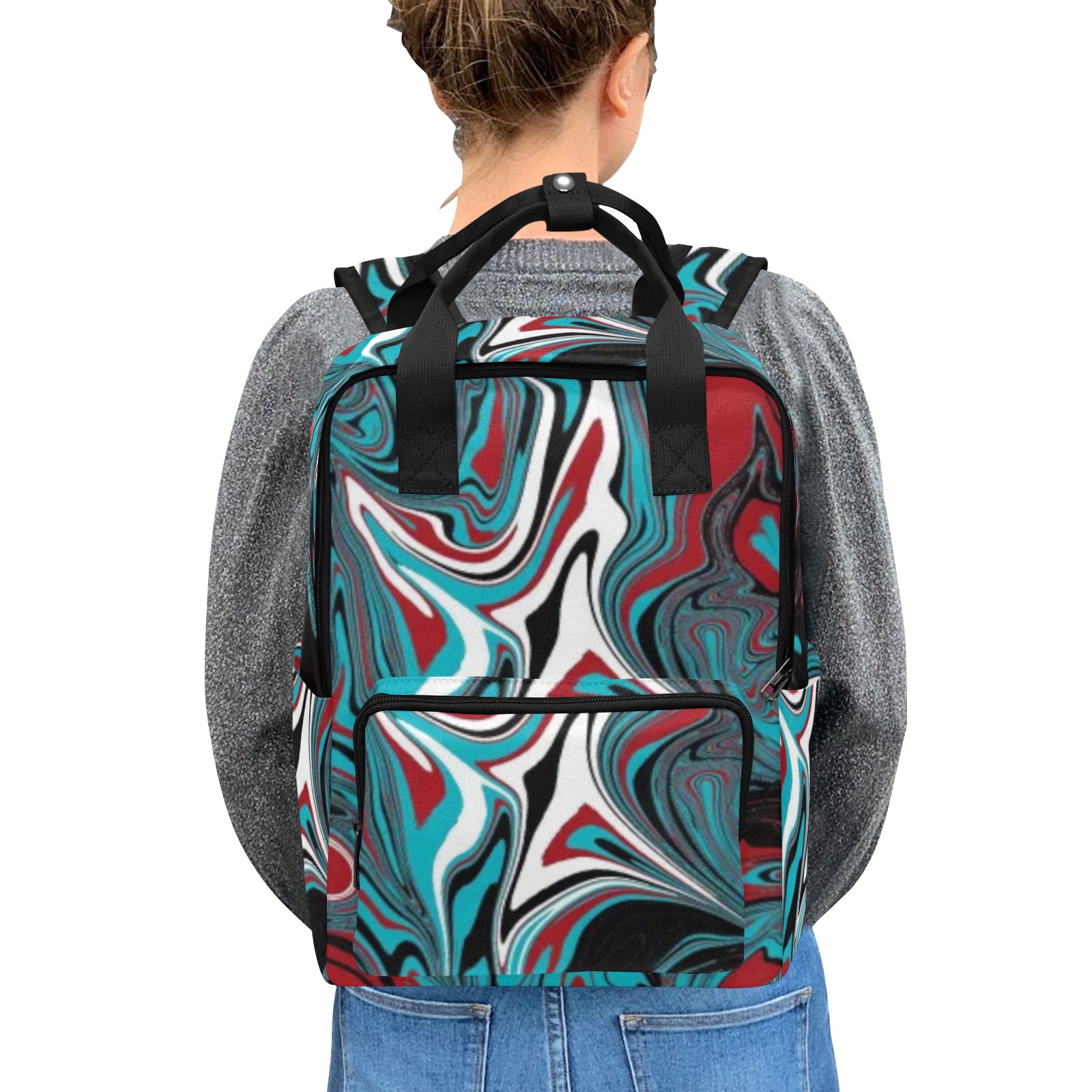 Dark Wave of Colors Twin Handle Backpack (Model 1732)