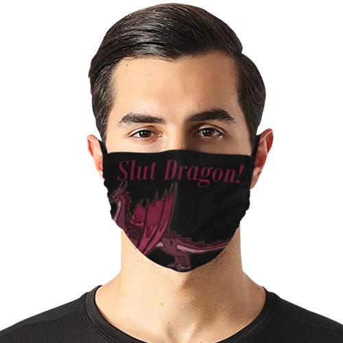 Slut Dragon Flat Mouth Mask with Drawstring