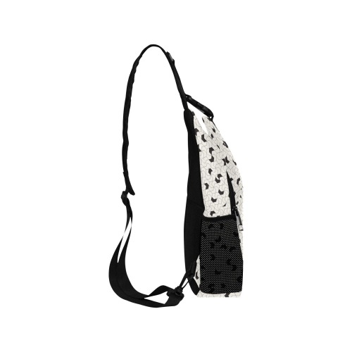 Black/White Geometric Bag Men's Casual Chest Bag (Model 1729)