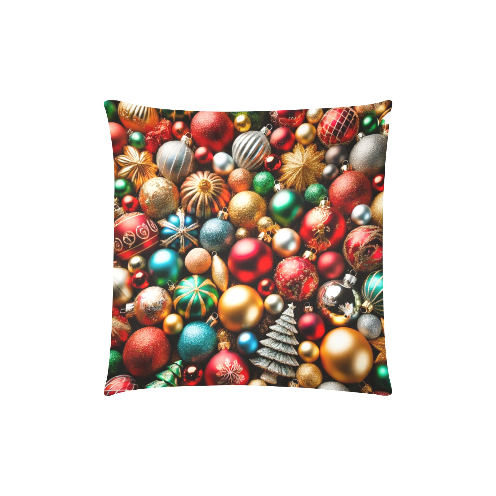 coloured baubles Custom Zippered Pillow Cases 18"x18" (Two Sides)