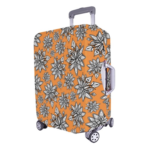 Creekside Floret pattern orange Luggage Cover/Large 26"-28"