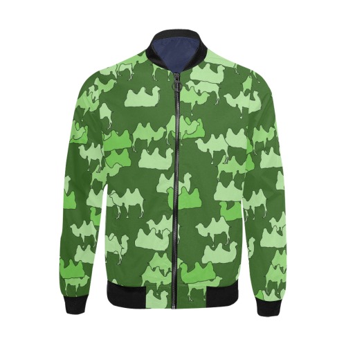 camouflaged Camels green All Over Print Bomber Jacket for Men (Model H31)
