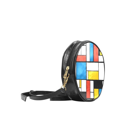 Mondrian De Stijl Modern Round Sling Bag (Model 1647)