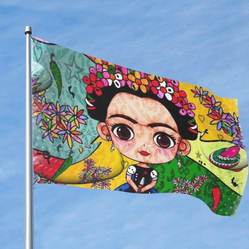Frida Pop Art by Nico Bielow Custom Flag 8x5 Ft (96"x60") (One Side)