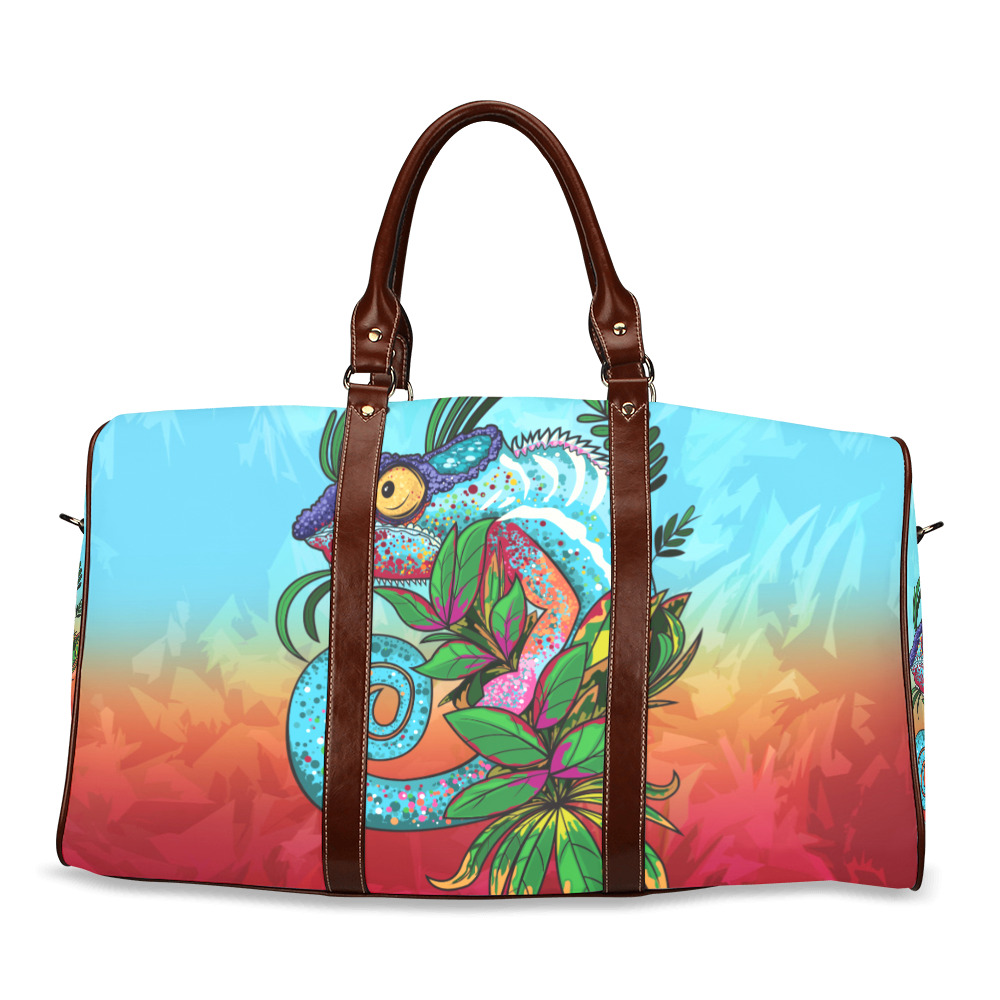Rainbow Chameleon Waterproof Travel Bag/Large (Model 1639)