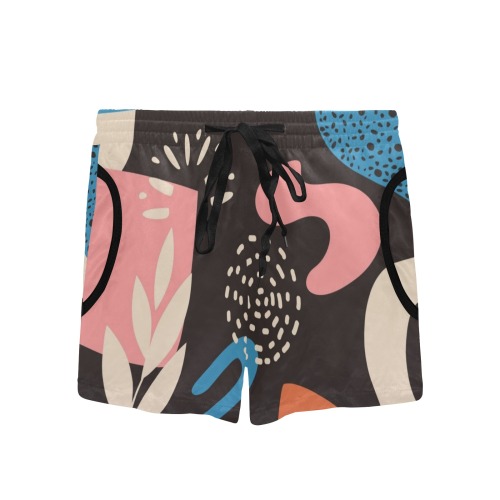 Abstract Doodles Women's Mid-Length Board Shorts (Model L55)