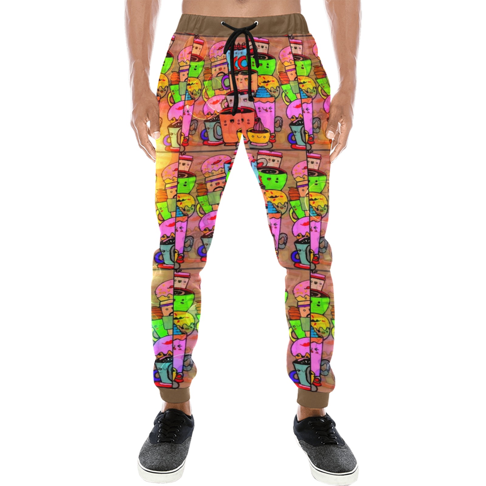 Pop Art Mugs funny by Nico Bielow Men's All Over Print Sweatpants (Model L11)
