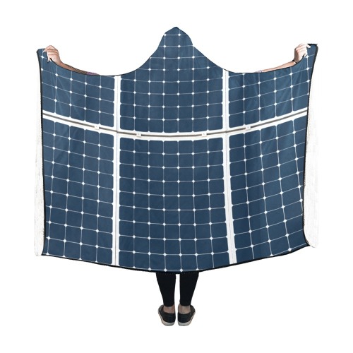 Solar Technology Power Panel Image Sun Energy Hooded Blanket 60''x50''
