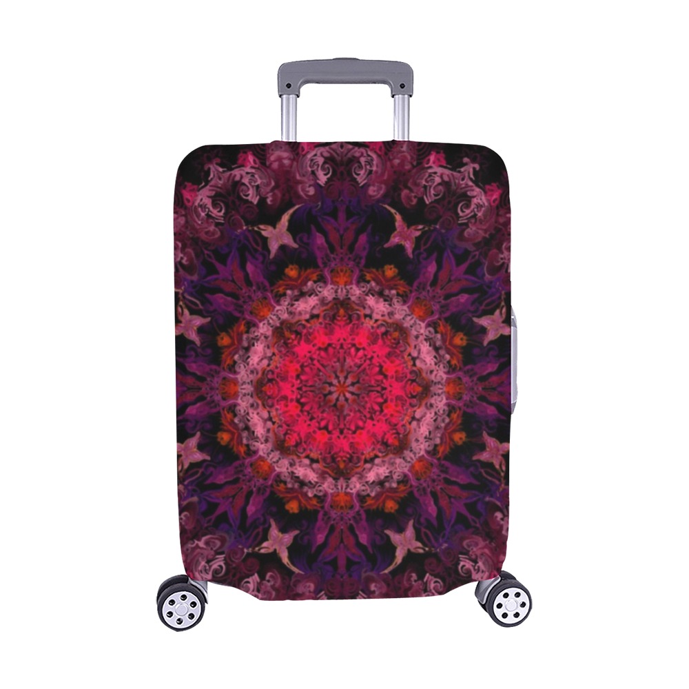 mandala light red Luggage Cover/Medium 22"-25"
