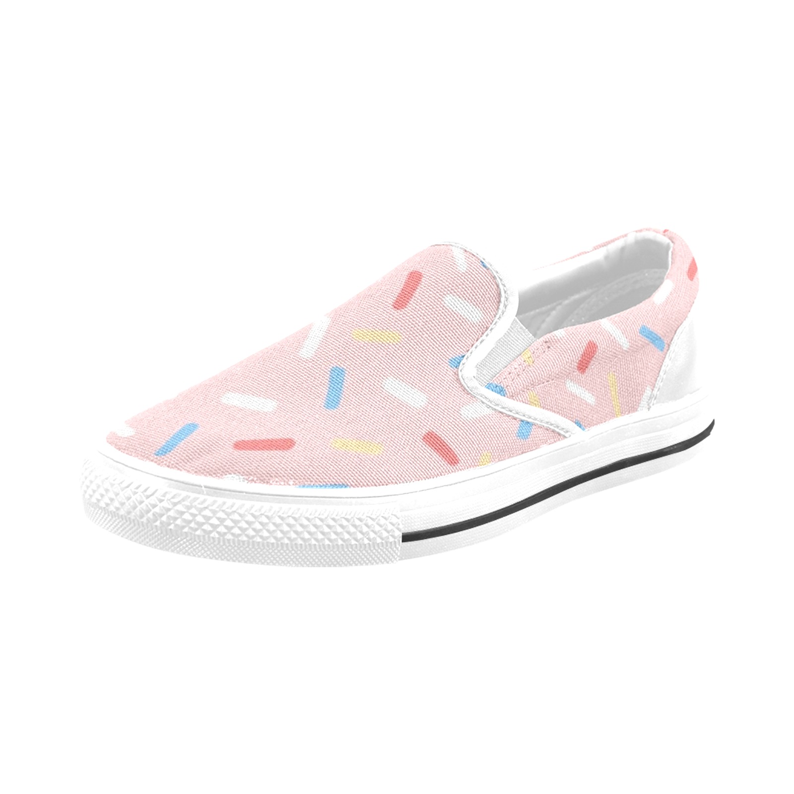 Confetti on Pink Slip-on Canvas Shoes for Kid (Model 019)