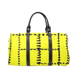 Black Interlocking Squares Mosaic yellow New Waterproof Travel Bag/Large (Model 1639)
