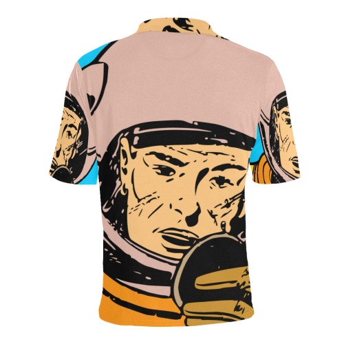 astronaut Men's All Over Print Polo Shirt (Model T55)