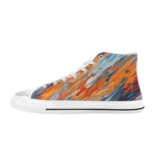 Abstract art of Jupiter atmosphere. Warm colors Men’s Classic High Top Canvas Shoes (Model 017)