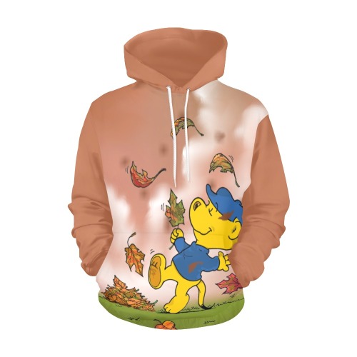Ferald Amongst The Autumn Leaves All Over Print Hoodie for Women (USA Size) (Model H13)