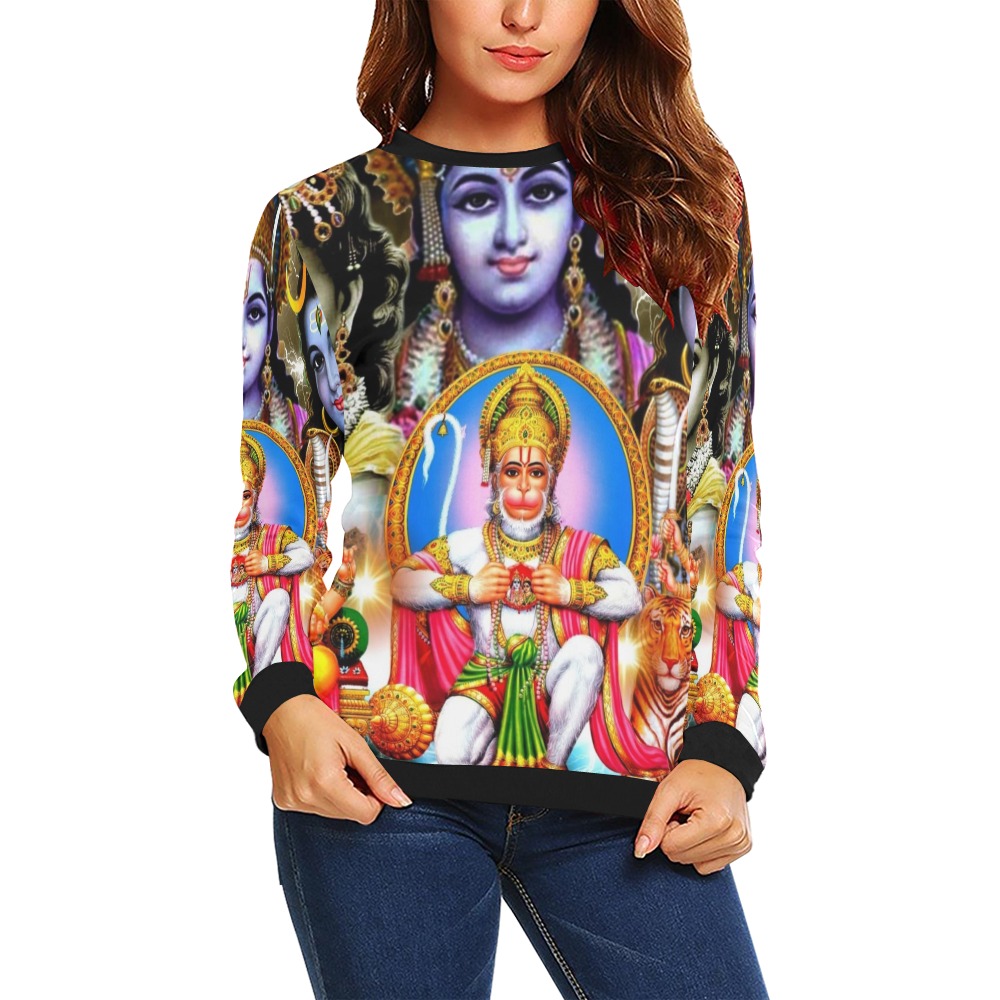 HINDUISM All Over Print Crewneck Sweatshirt for Women (Model H18)