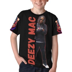 Deezy Mac Red/Black Kids' All Over Print T-shirt (Model T65)