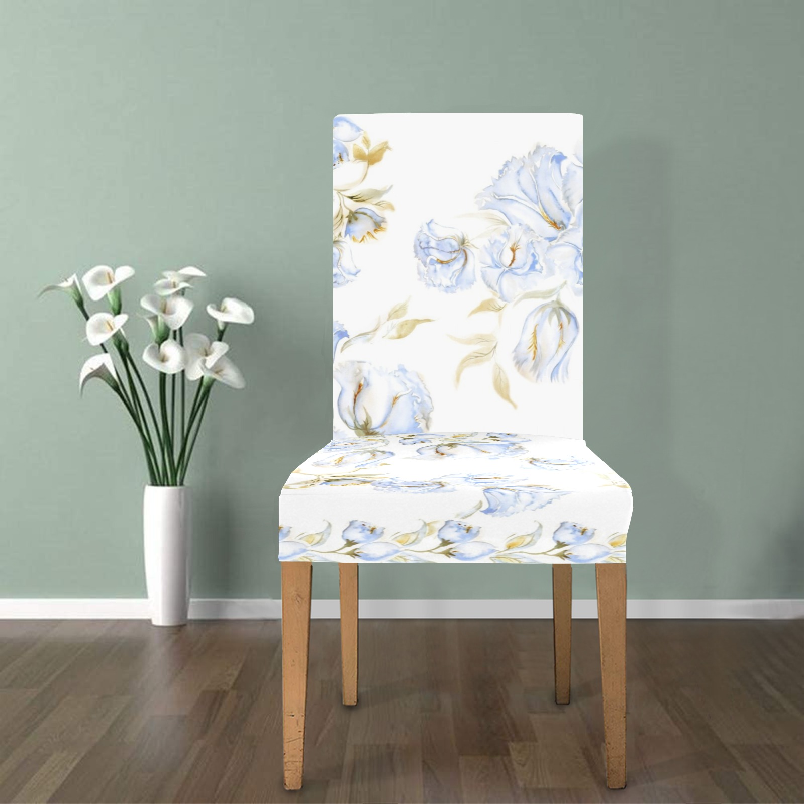 Chinese Peonies 5 Removable Dining Chair Cover