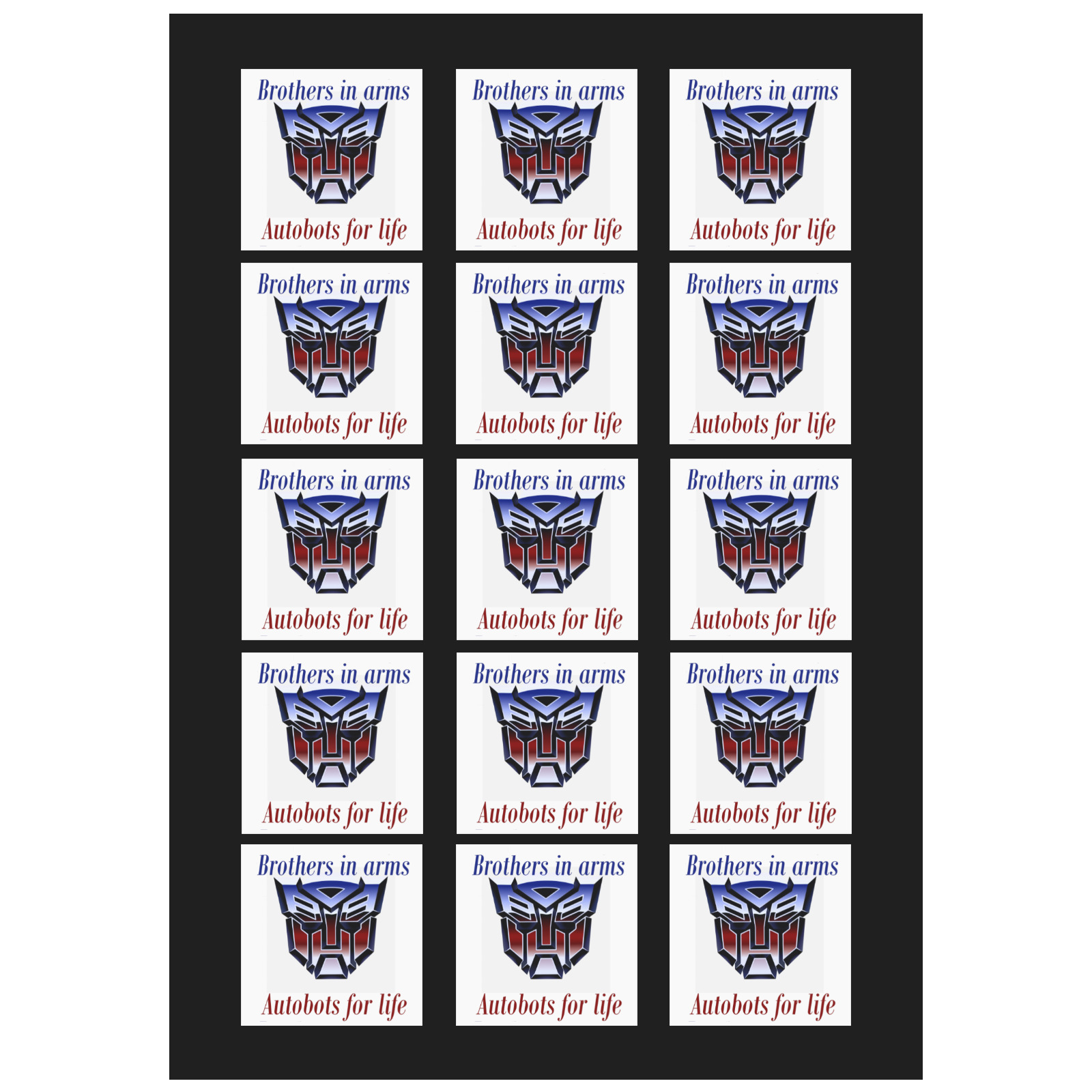 Brothers in arms Personalized Temporary Tattoo (15 Pieces)