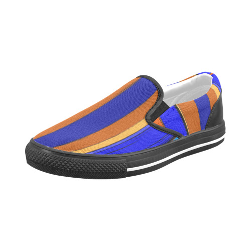 Abstract Blue And Orange 930 Men's Slip-on Canvas Shoes (Model 019)