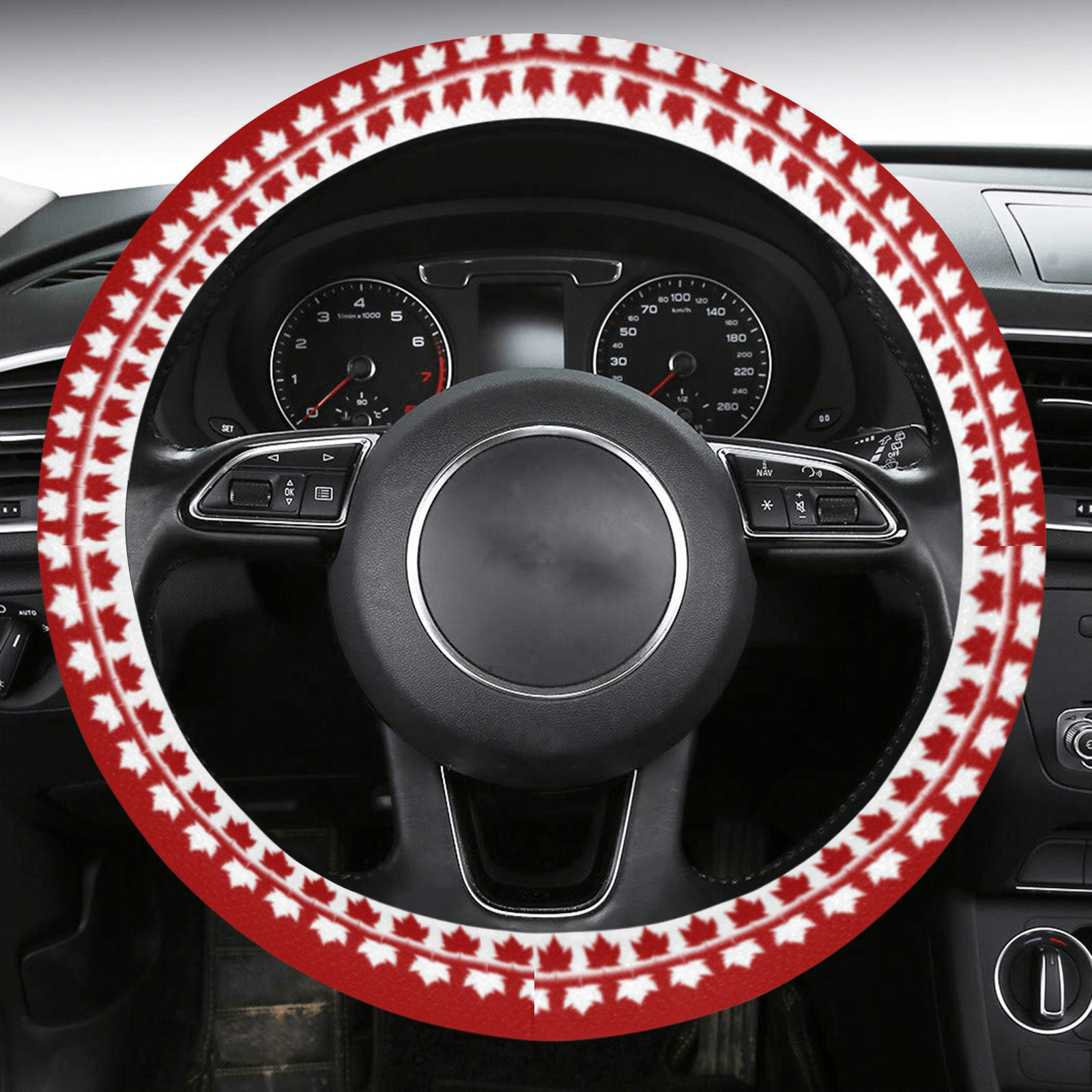 Classic Canada Steering Wheel Cover with Anti-Slip Insert