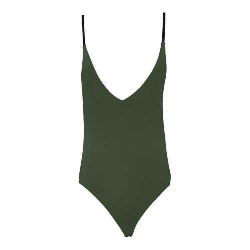 GREEN Sexy Lacing Backless One-Piece Swimsuit (Model S10)