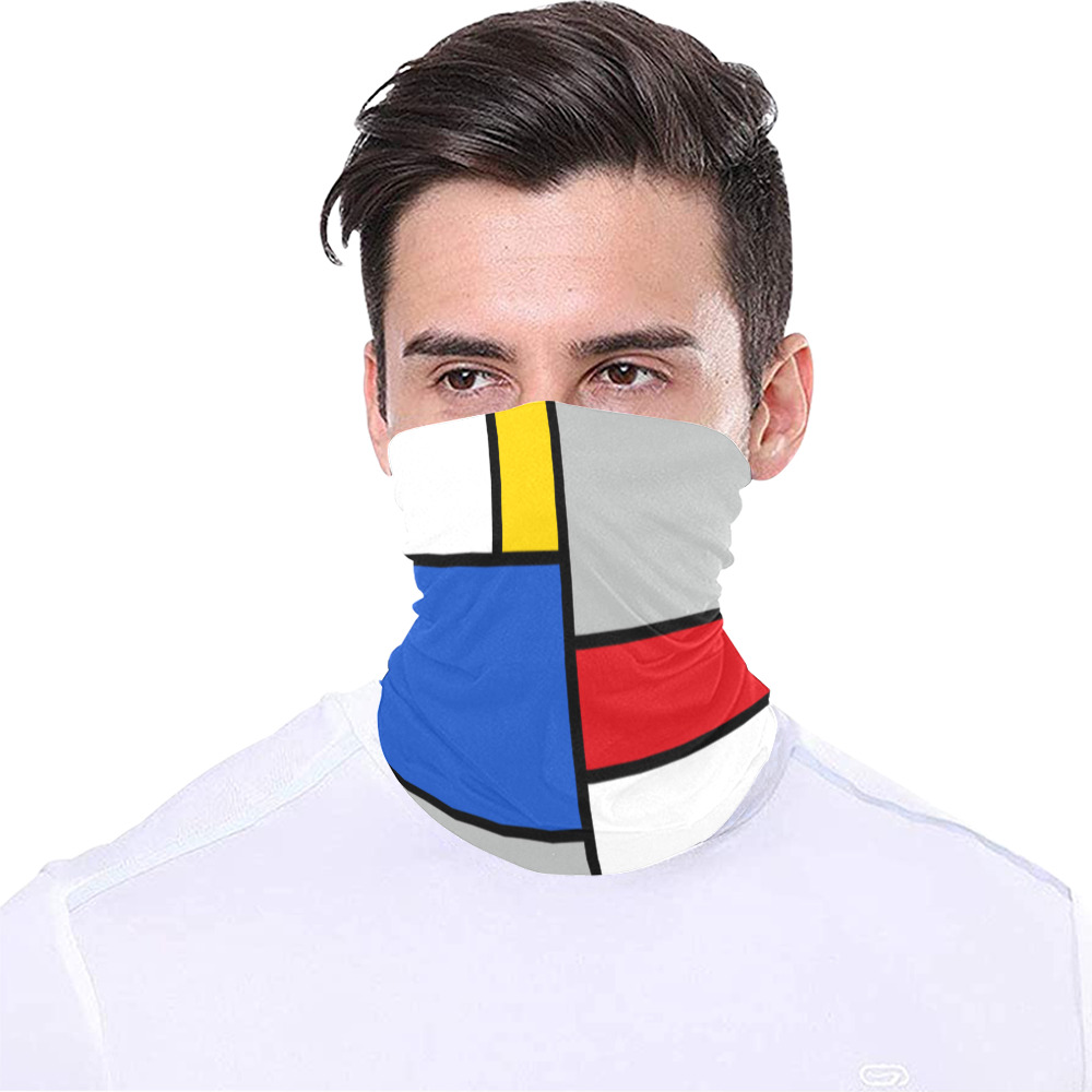 Geometric Retro Mondrian Style Color Composition Multifunctional Headwear