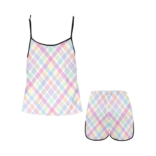 rainbowplaidpjs Women's Spaghetti Strap Short Pajama Set