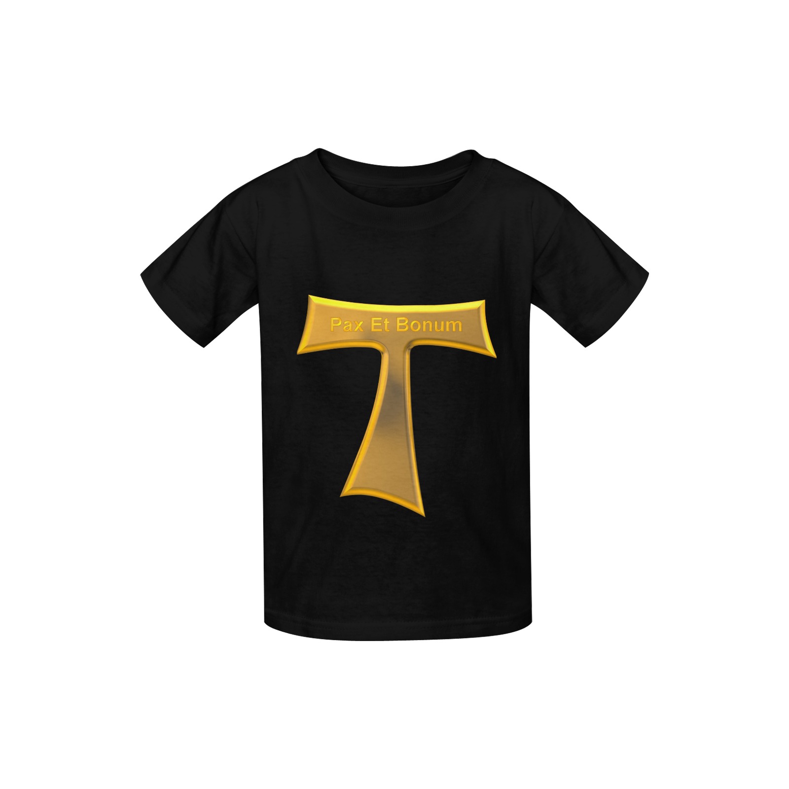 Franciscan Tau Cross Pax Et Bonum Gold  Metallic Kid's  Classic T-shirt (Model T22)