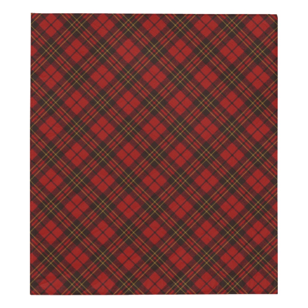Red tartan plaid winter Christmas pattern holidays Quilt 70"x80"